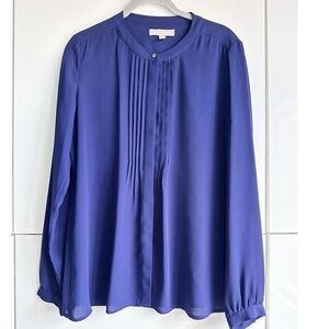 Banana Republic Pleated Blouse Purple Size Small Work Office Internship Dressy